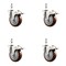 Service Caster 4 Inch 316SS Maroon Polyurethane Swivel 3/8 Inch Stem Caster Set Lock Brake SCC SS316TSTTL20S414-PPUB-MRN-381615-4 - alternate 1